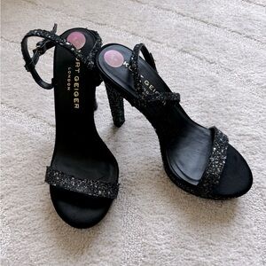**LIKE NEW** Kurt Geiger London Black Stiletto Sparkly Fancy Party Heels Size 7
